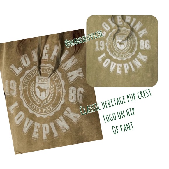 💗VS PINK Heritage Logo Graphic Everyday Lounge Classic Pant Sweatpants - Picture 5 of 6